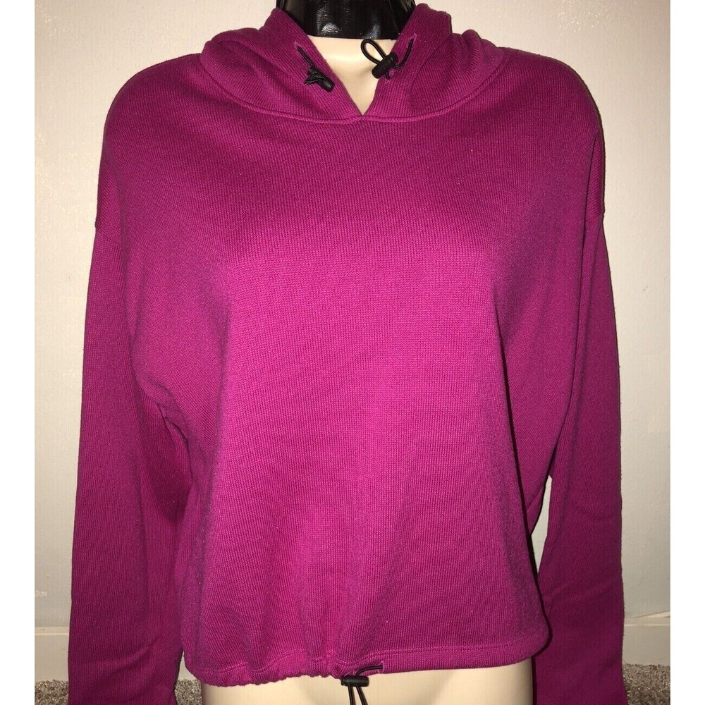 Victoria's Secret PINK Sweater Oversize Cinch Cropped Knit Hoodie Women's Sz S